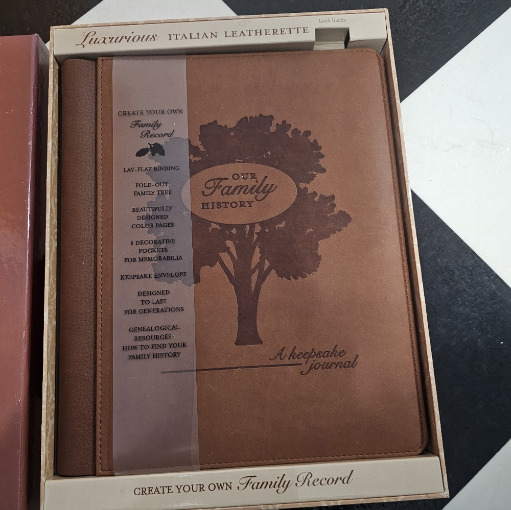 Our Family History, A keepsake Journal, Italian Leatherette NEW IN BOX Gift
